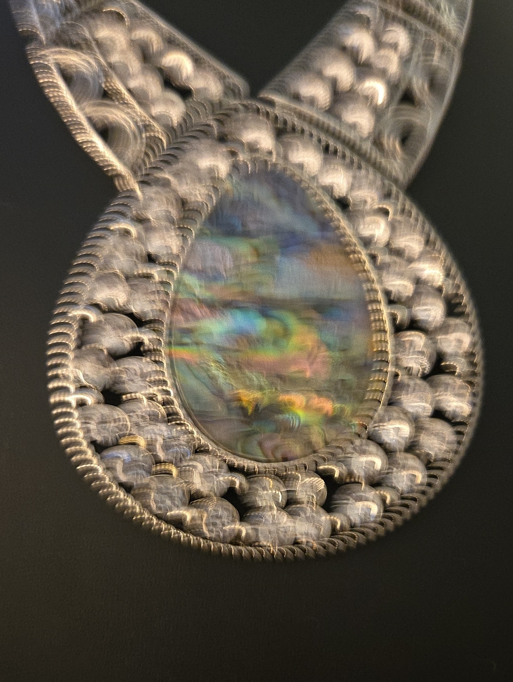 Silver Abalone Teardrop Wall Accent - Multicolor Shell Inset